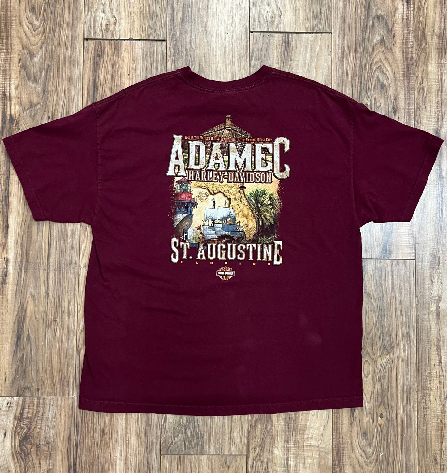 Vintage Adamec St. Augustine Harley Davidson T-shirt (XXL)