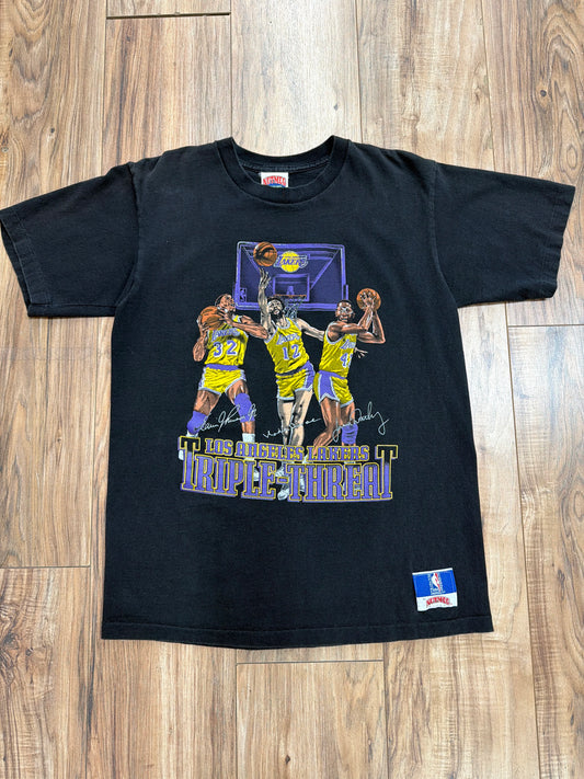 Vintage 90s Nutmeg Mills NBA Los Angeles Lakers Triple Threat Tee