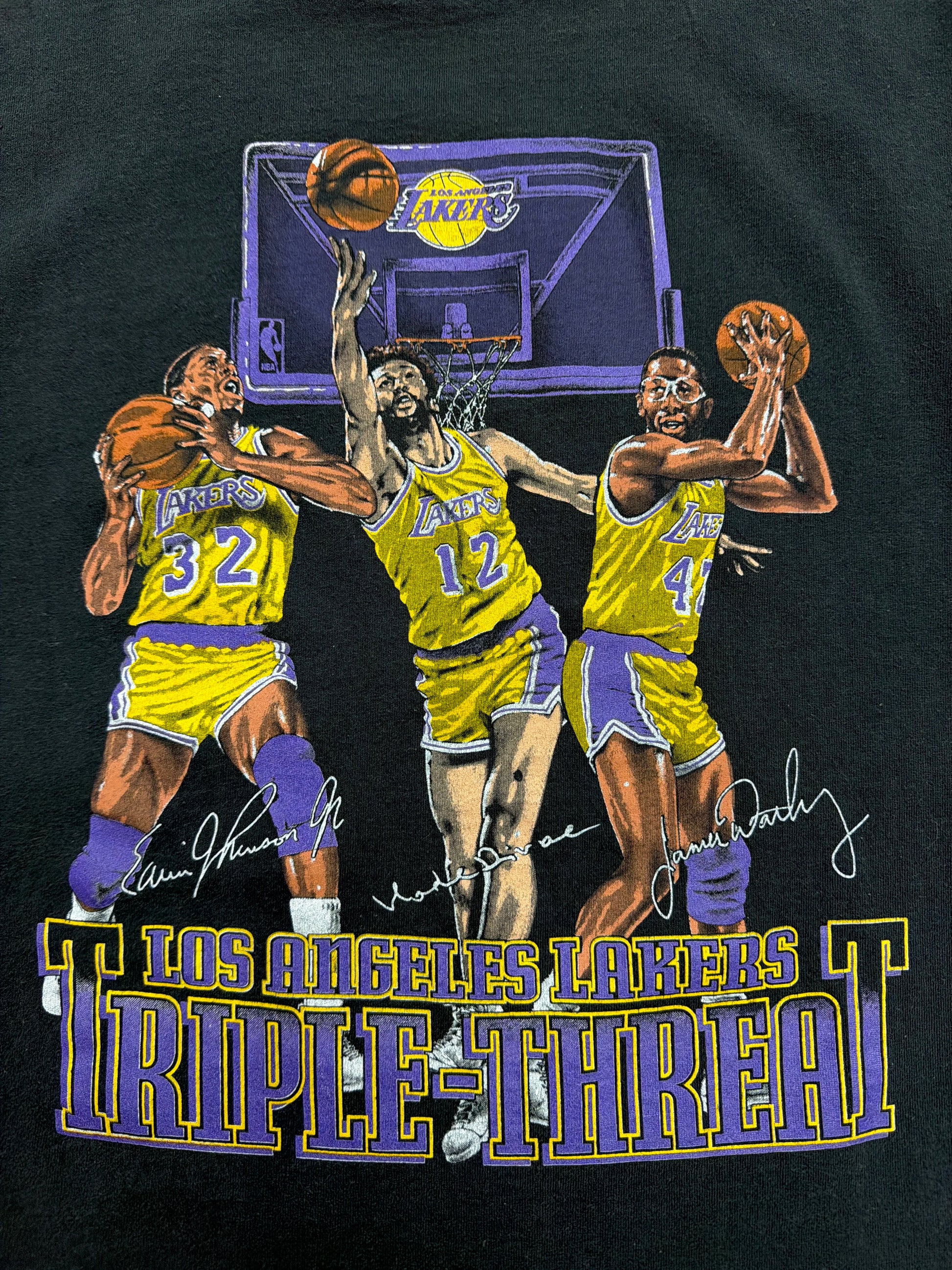 Vintage 90s Nutmeg Mills NBA Los Angeles Lakers Triple Threat Tee