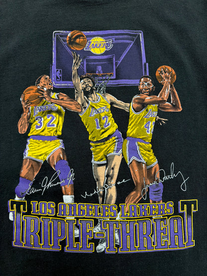 Vintage 90s Nutmeg Mills NBA Los Angeles Lakers Triple Threat Tee