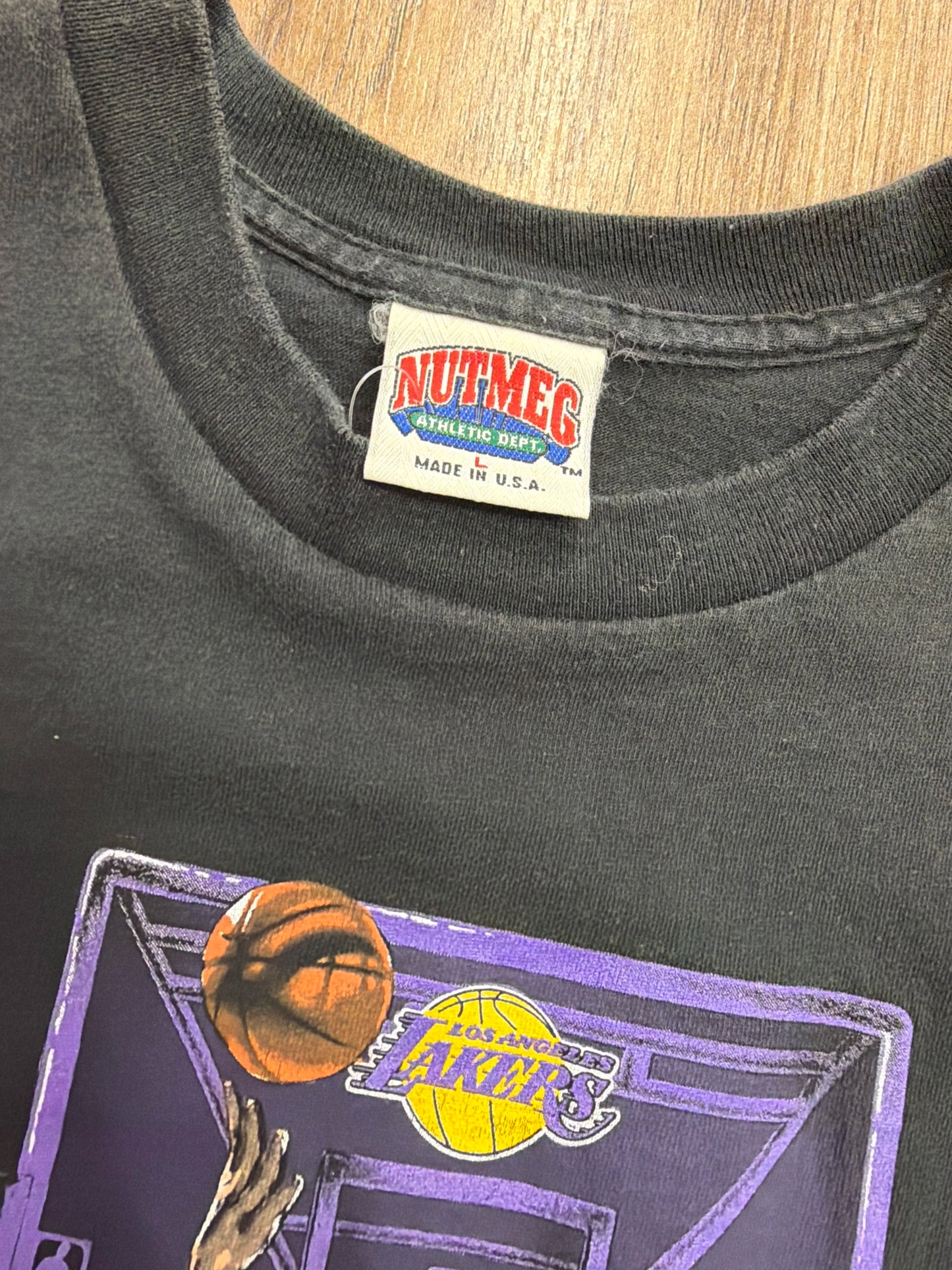 Vintage 90s Nutmeg Mills NBA Los Angeles Lakers Triple Threat Tee
