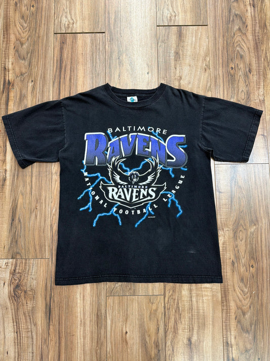 Vintage 90s NFL Baltimore Ravens Lightning Tee