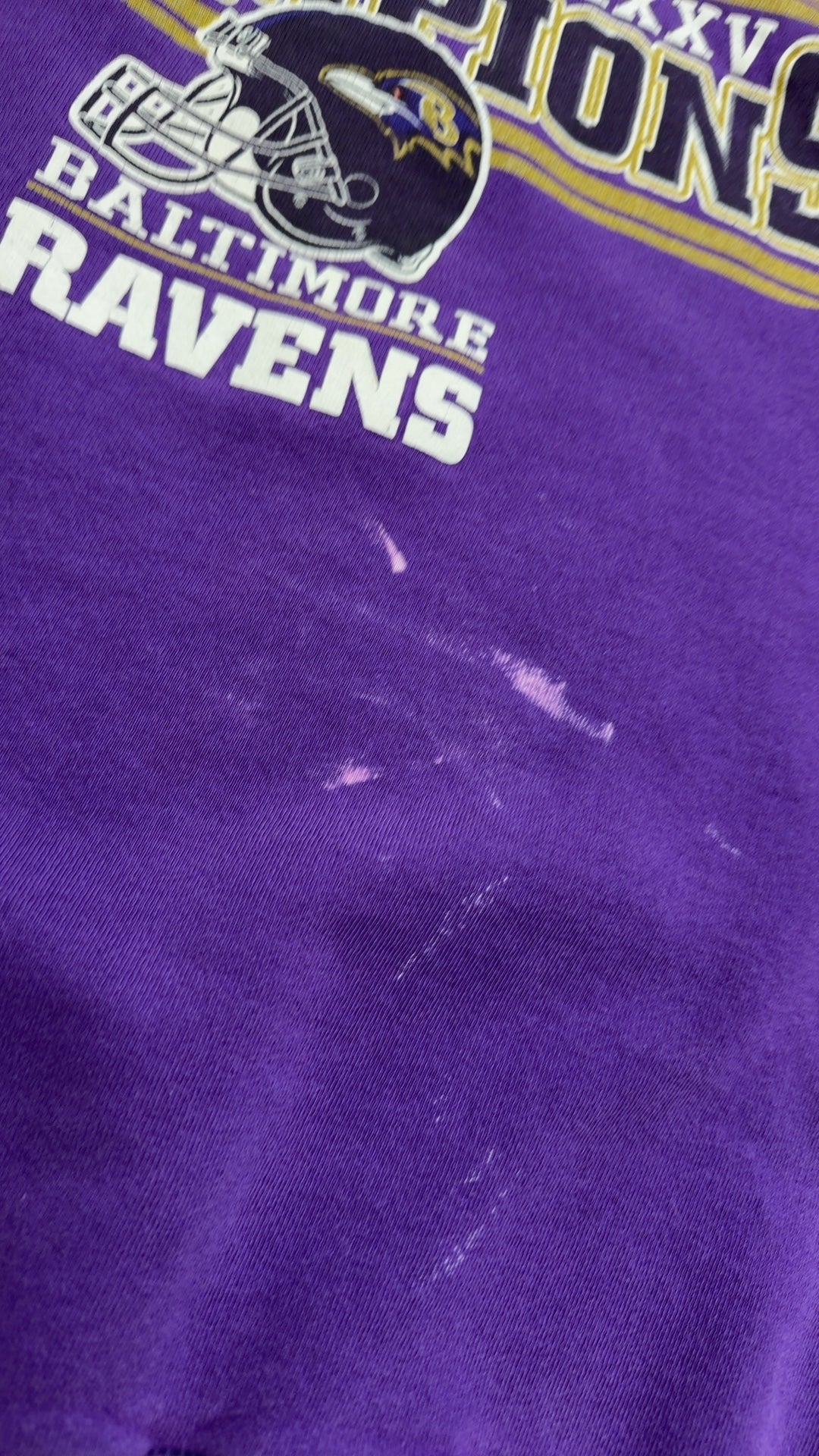 Vintage Pro Player Baltimore Ravens Super Bowl XXXV Champions Crewneck (XL)