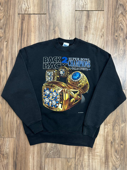 Vintage Back2Back Super Bowl Champions Dallas Cowboys Crewneck