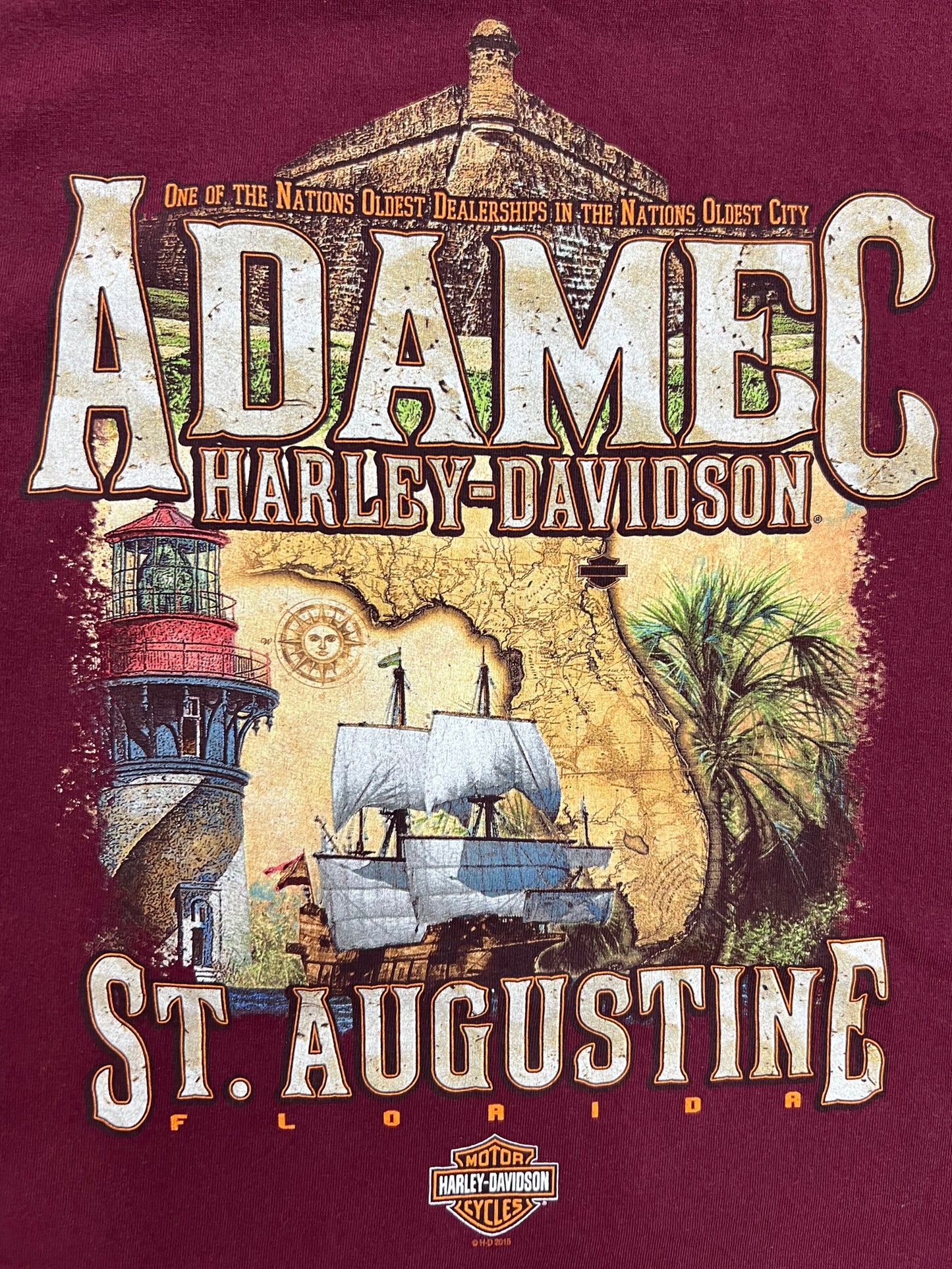Vintage Adamec St. Augustine Harley Davidson T-shirt (XXL)