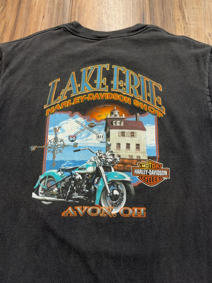 00s Harley Davidson Lake Erie Avon, Ohio Tee (L)