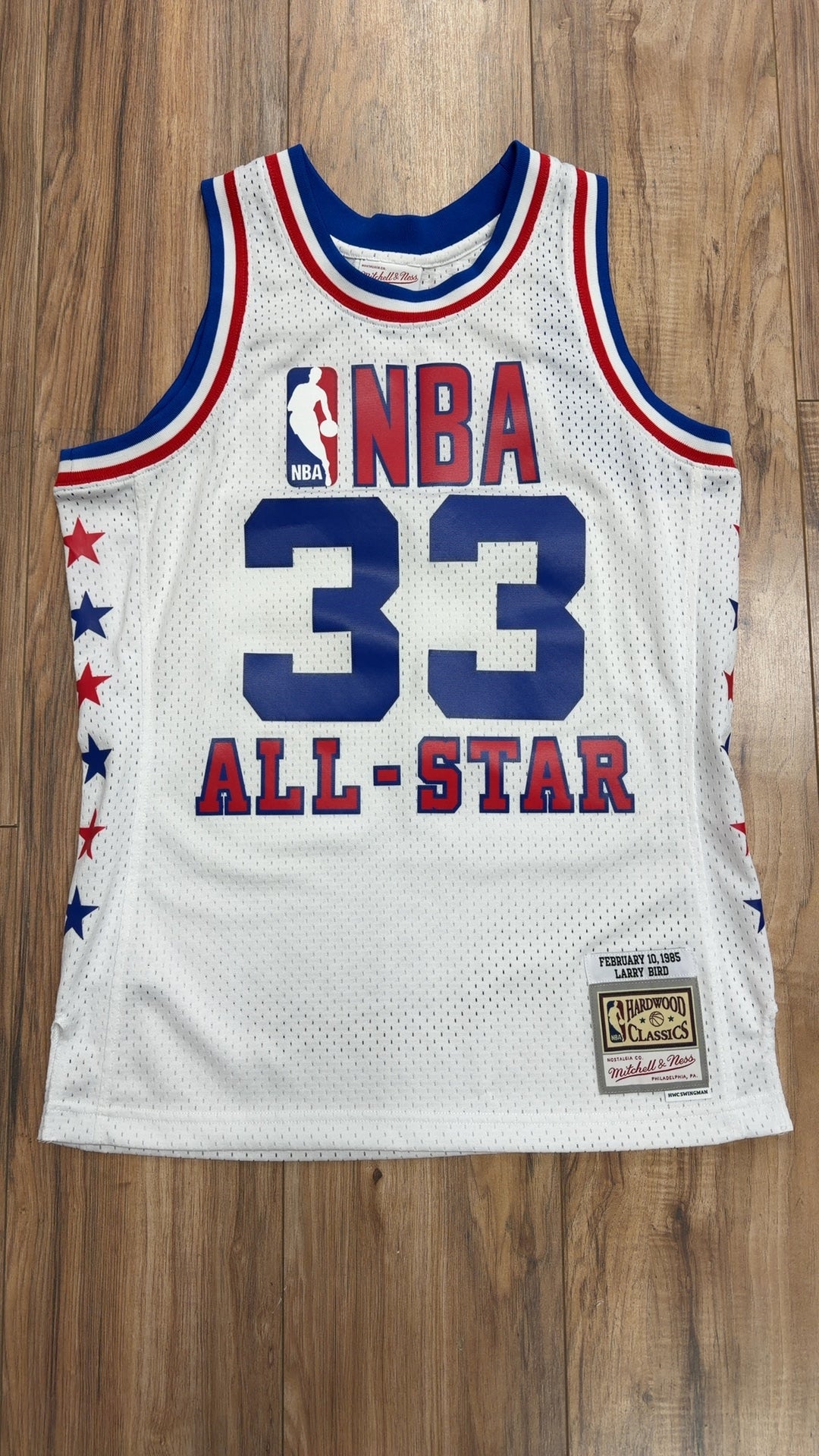 Mitchell &amp; Ness NBA Throwback #30 Larry Bird All Star Jersey (M)