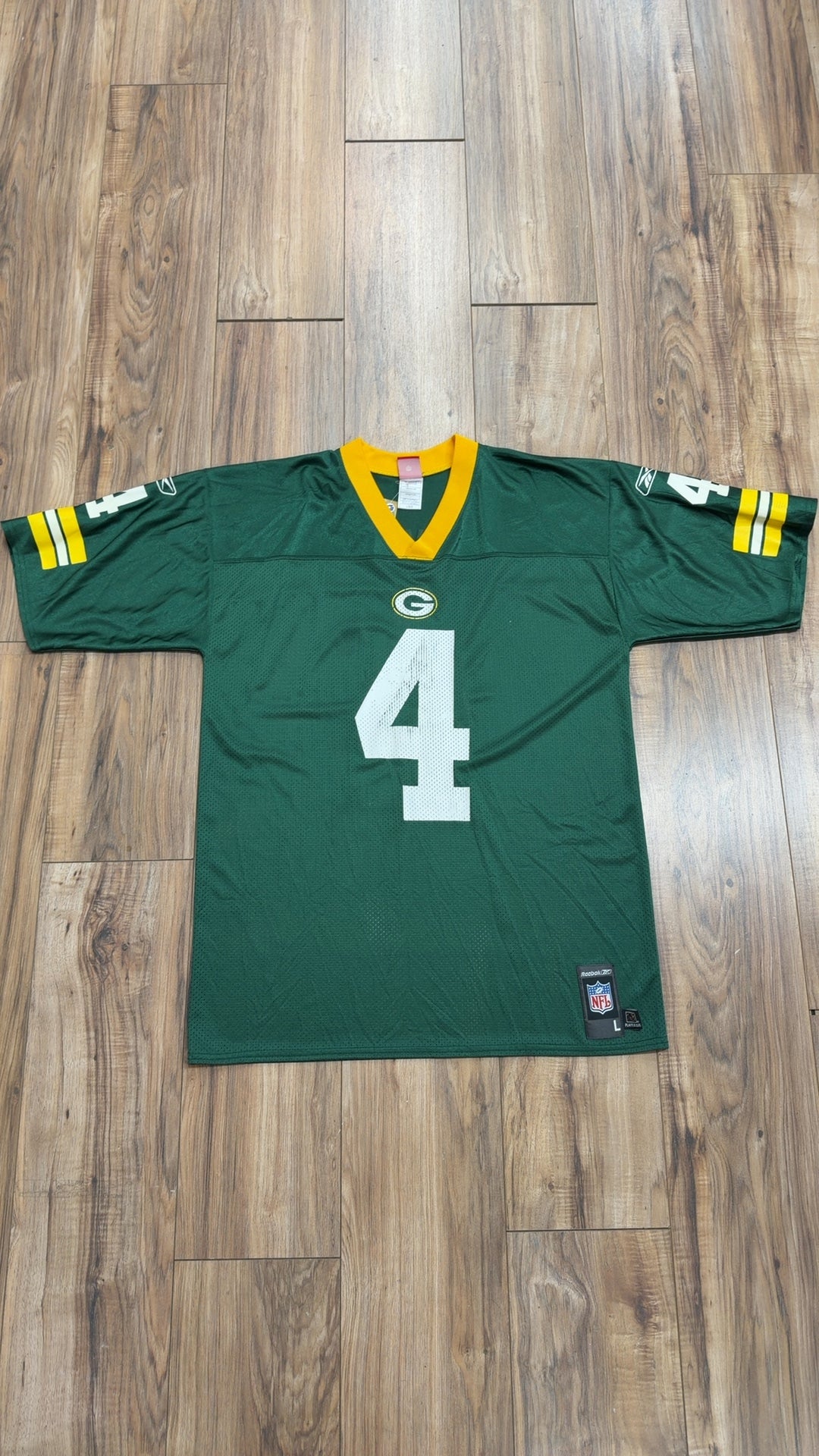 Vintage Reebok Green Bay Packers #4 Brett Favre Jersey (L)