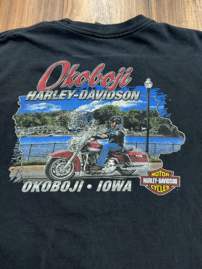 00s Harley Davidson Okoboii, Iowa Tee (L)