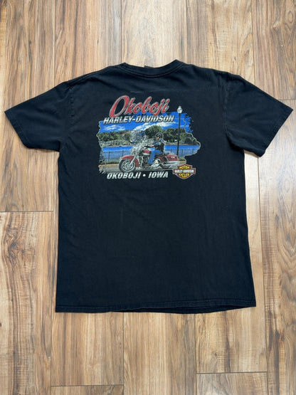 00s Harley Davidson Okoboii, Iowa Tee (L)