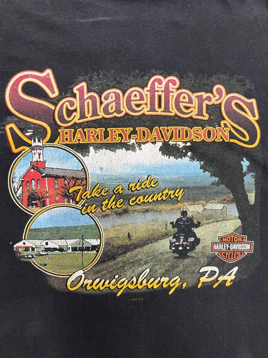 Vintage Schaeffer's Harley-Davidson T-shirt (XL)