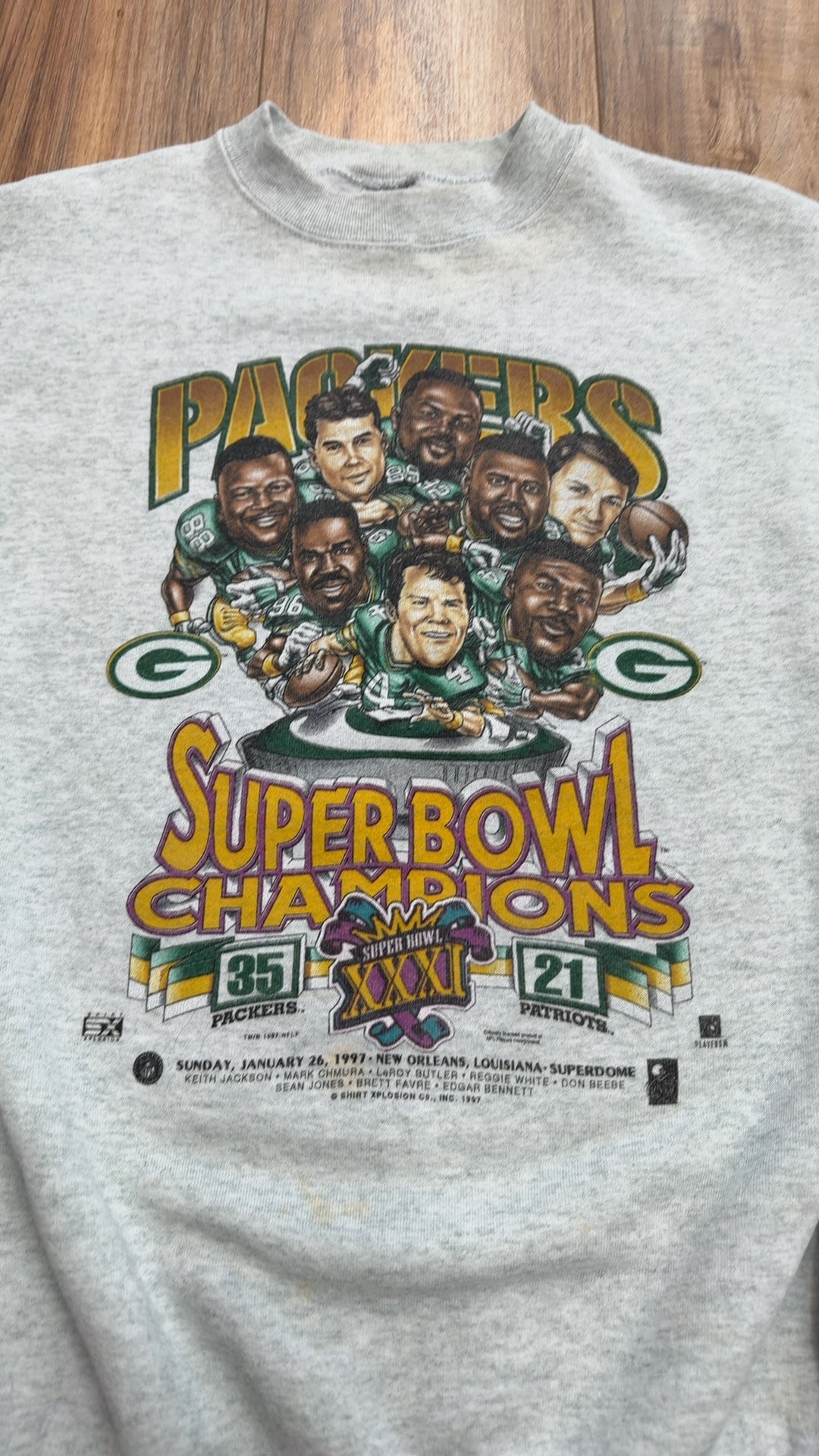 Vintage Fruit Of The Loom Green Bay Packers Crewneck (XXL)