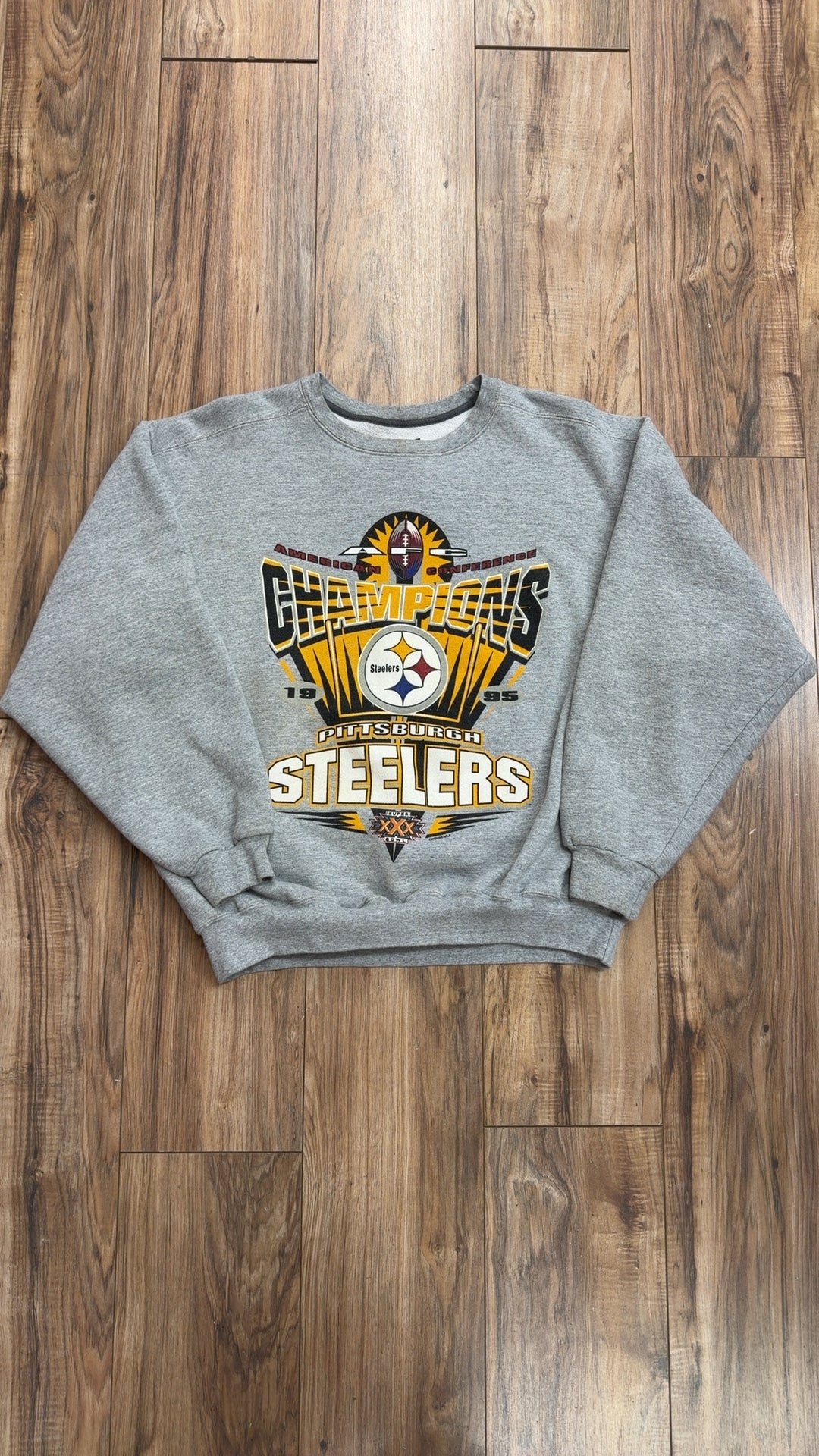 1995 Starter Pittsburgh Steelers AFC Champions Crewneck (XL)