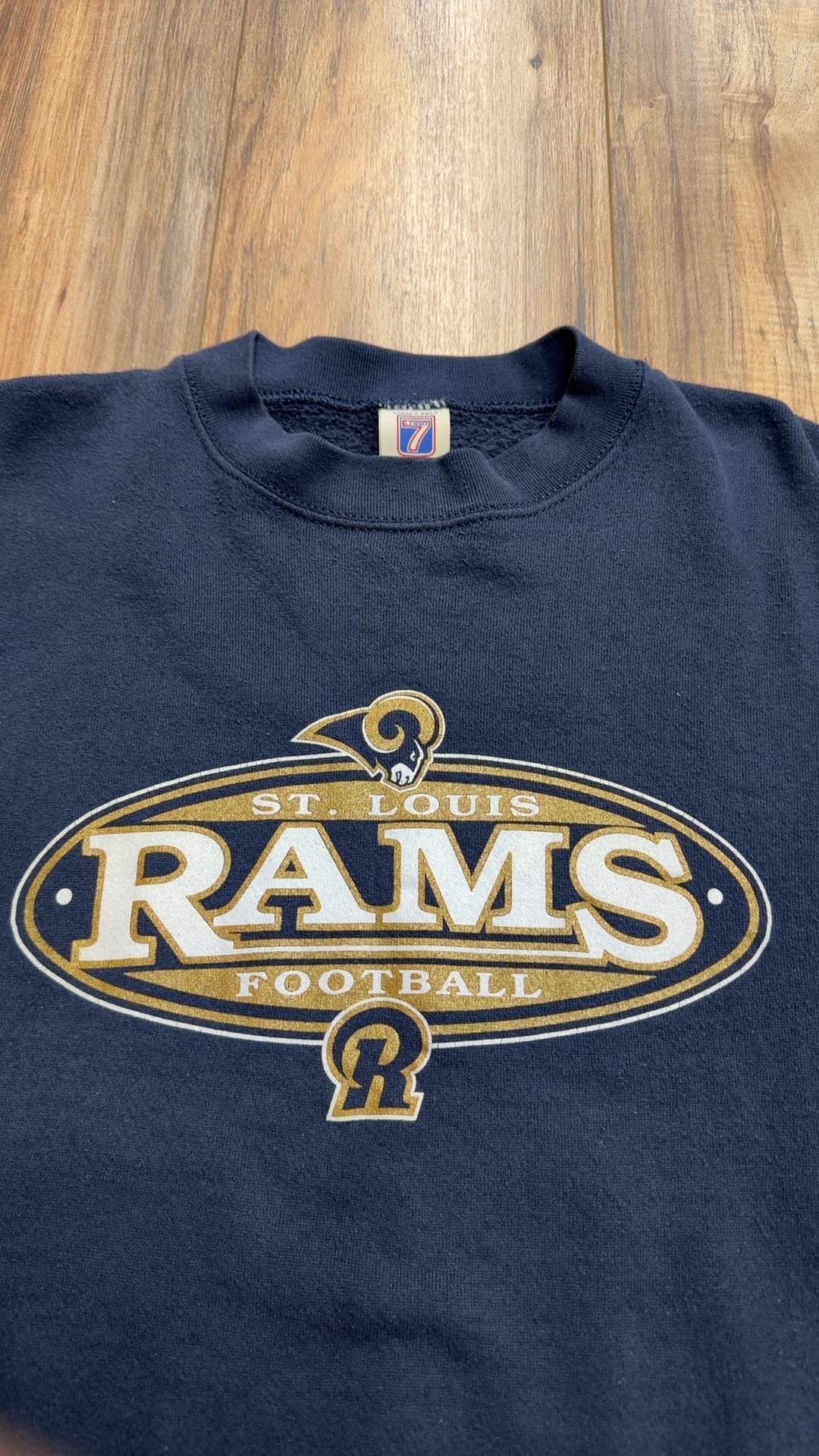 Vintage Logo 7 St. Louis Rams Crewneck (XXL)