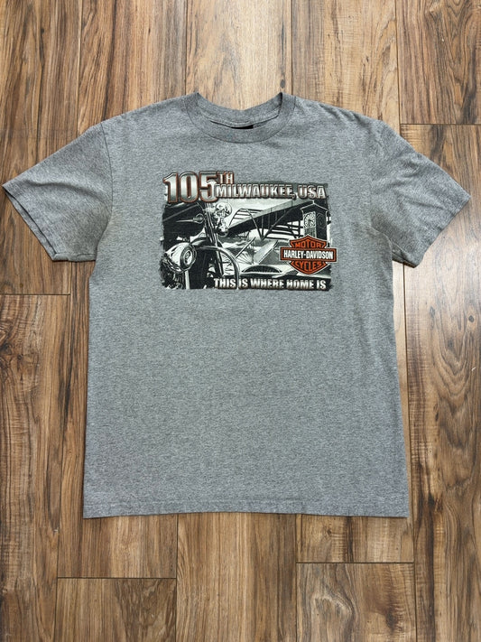 00s Harley Davidson 105th Milwaukee USA Tee (L)