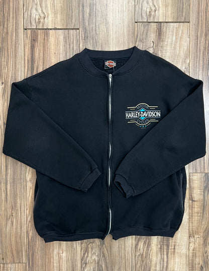 Vintage Geneva Harley Davidson Zip-Up (L)