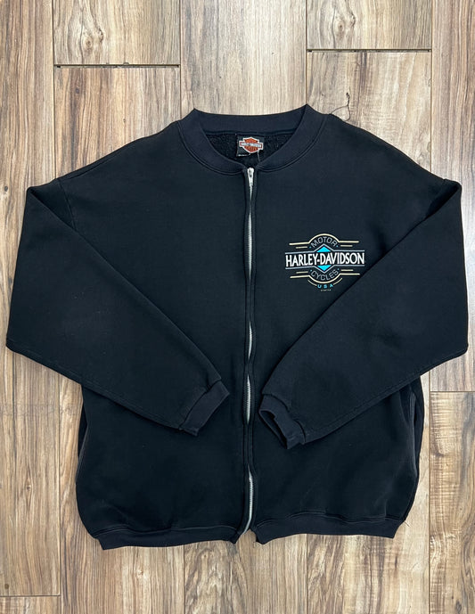 Vintage Geneva Harley Davidson Zip-Up (L)