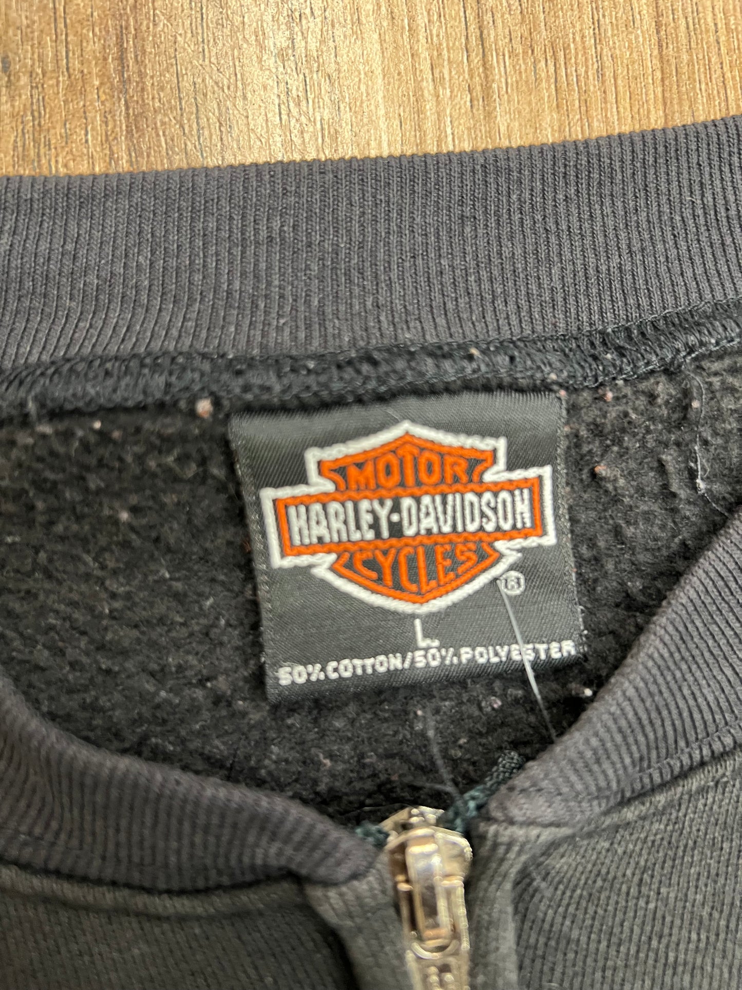 Vintage Geneva Harley Davidson Zip-Up (L)