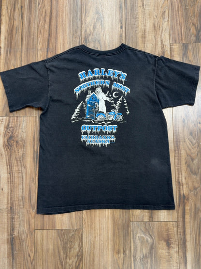 1995 Harley Davidson Legend Live Where Legends Roam Fairbanks, Alaska Tee (L)