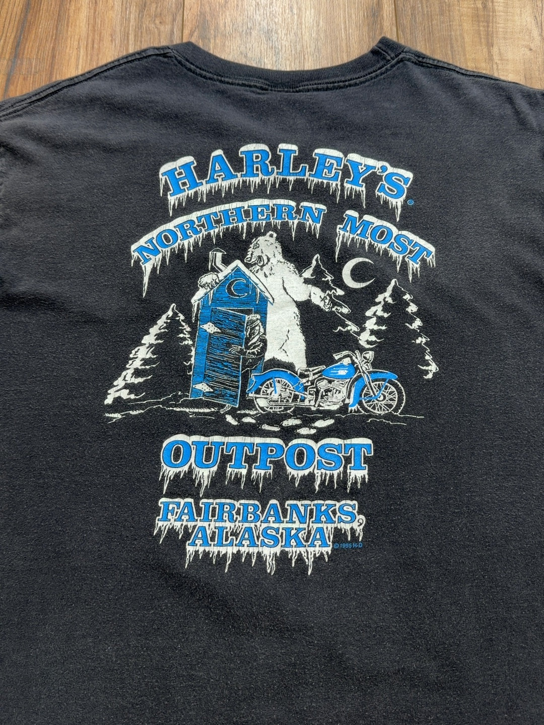 1995 Harley Davidson Legend Live Where Legends Roam Fairbanks, Alaska Tee (L)